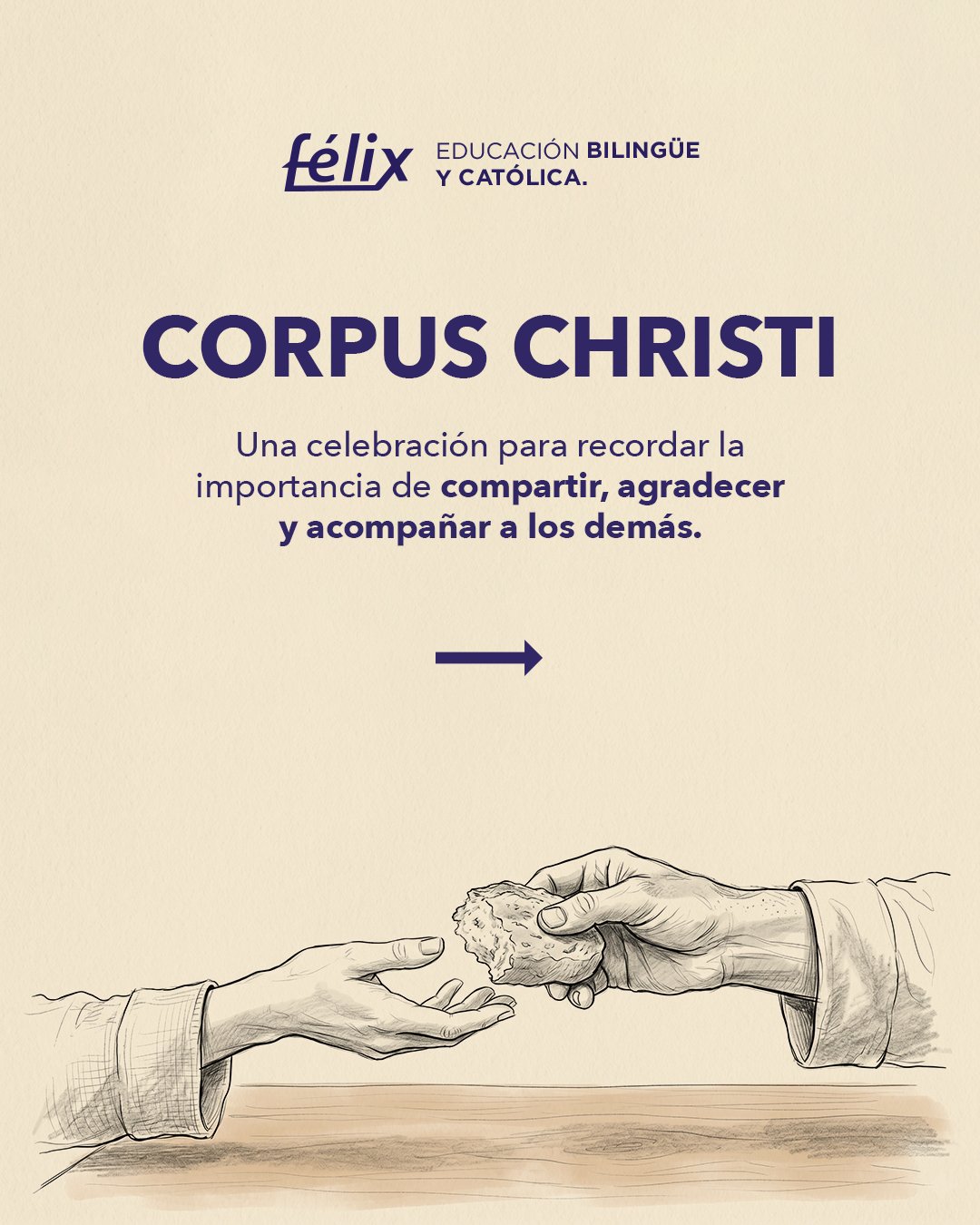Corpus Christi nos recuerda el valor de compartir, agradecer y acompañar a quienes nos rodean 🤍
Una oportunidad para vivir en familia pequeños actos de amor, generosidad y empatía que también forman el corazón de nuestros niños. ✨
#ColegioFelix #ExcelenciaAcademica #EducacionCatolica #corpuschristi