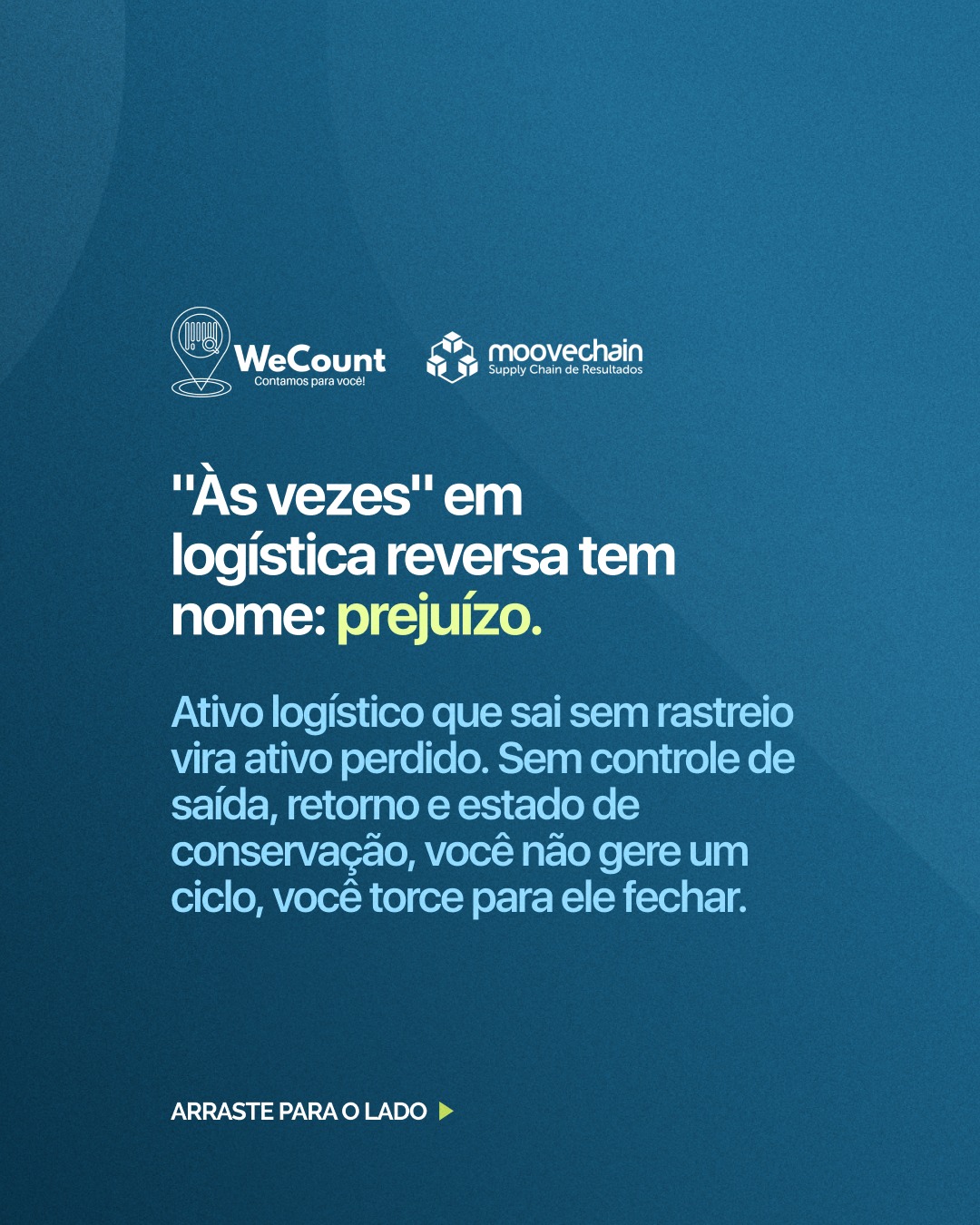 Sua embalagem retornável sempre volta, ou só às vezes?
Pallet, container, tambor, rack: cada unidade que sai sem rastreio é capital circulando fora da sua empresa sem data de retorno. E o custo não aparece numa única linha do balanço, ele se dissolve em reposições, perdas e controles que nunca fecham.
Rastreabilidade via QR Code muda essa equação. Saída registrada. Retorno confirmado. Estado de conservação documentado. A conciliação acontece automaticamente, sem depender de alguém ligando para o cliente perguntando onde está o ativo.
A MooveChain e o @wecountapp fecham o ciclo da logística reversa com dado. Não com sorte.
Acesse o link na bio e fale com um especialista.
#LogísticaReversa #EmbalagensRetornáveis #AtivoLogístico #Rastreabilidade #WeCount #MooveChain #SupplyChain #GestãoCircular