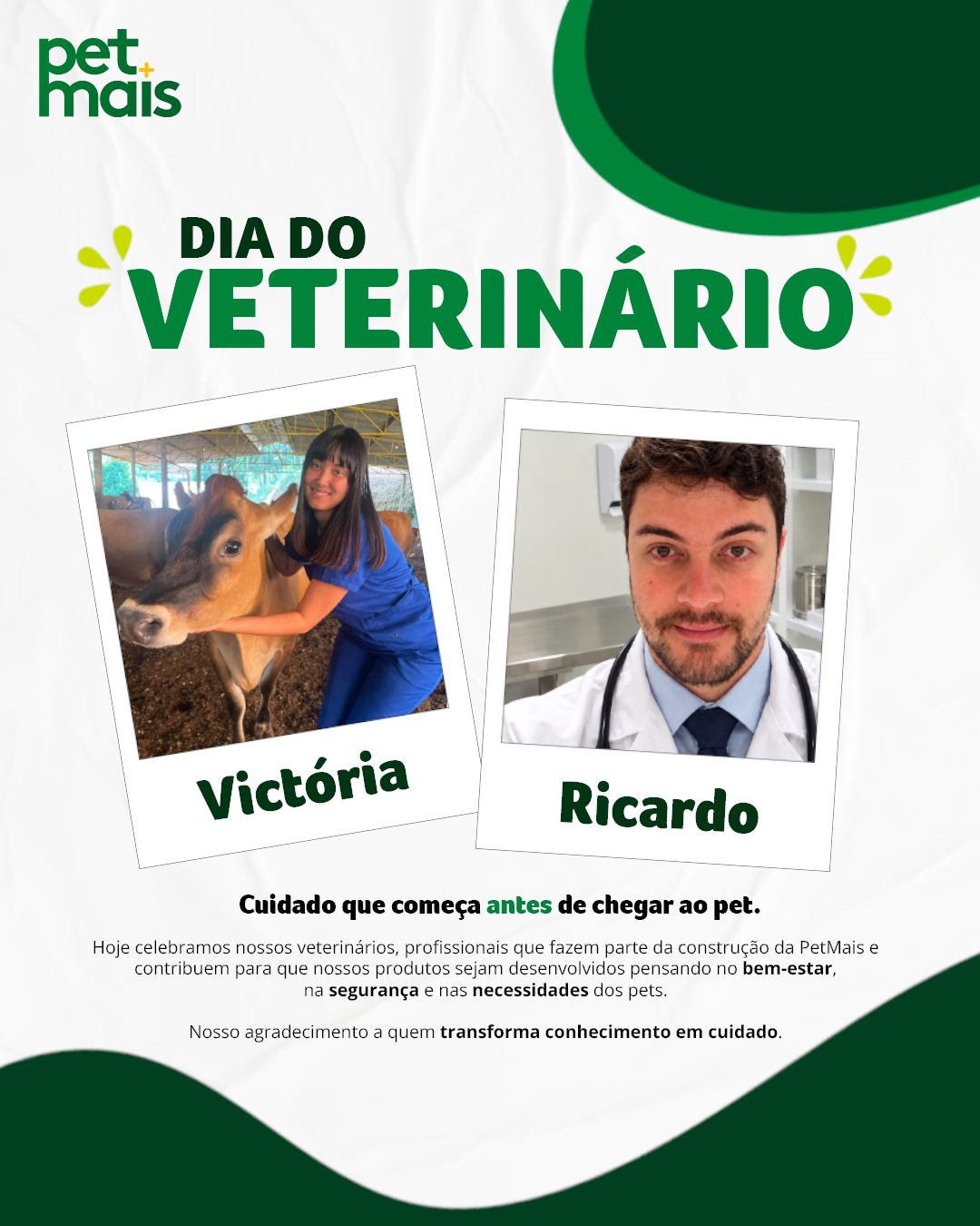 Hoje é dia de reconhecer quem transforma conhecimento em cuidado.
Na PetMais, nossos veterinários têm um papel fundamental: contribuir com conhecimento técnico para que nossos produtos estejam cada vez mais alinhados ao bem-estar, à segurança e às necessidades dos pets.
Mais do que profissionais da saúde animal, eles fazem parte de um compromisso que levamos a sério todos os dias: desenvolver soluções que cuidam de verdade.
Aos nossos veterinários, nosso reconhecimento e agradecimento por fazerem parte dessa missão.
Feliz Dia do Veterinário!
PetMais
Seu pet mais perto de você!
#diadoveterinário #veterinaria #produtosvet #industriapet #fabricapet