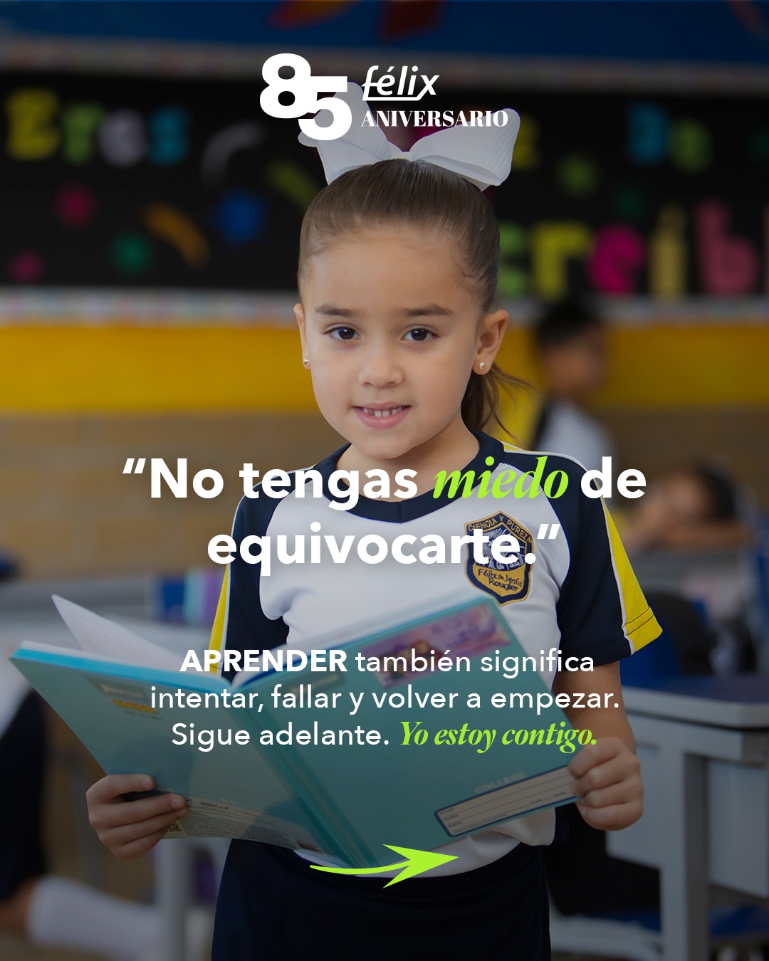 A veces, para echarle un poquito más de ganas, no necesitamos un gran discurso. Solo necesitamos recordar que no estamos solos en el camino. 🤍
#ColegioFelix #ExcelenciaAcademica #EducacionCatolica