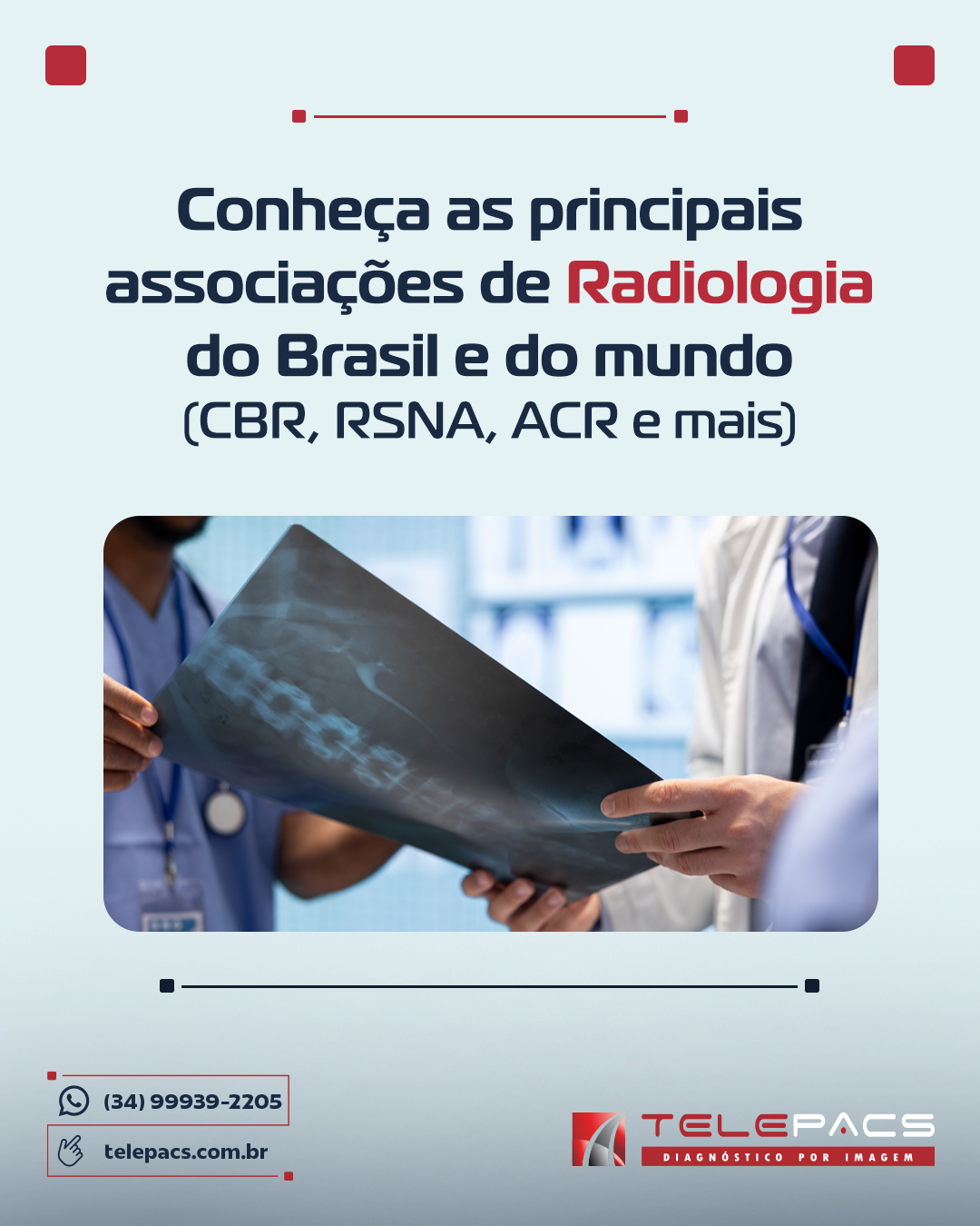 A radiologia está em constante evolução, e por trás de cada avanço tecnológico, há instituições que definem os padrões de qualidade e ética que garantem diagnósticos precisos e confiáveis. Conhecer as principais associações de radiologia é essencial para entender a credibilidade dos serviços que utilizamos.
No Brasil, o CBR (Colégio Brasileiro de Radiologia) é a referência em excelência, garantindo que os profissionais estejam sempre atualizados e capacitados. Já a RSNA, nos EUA, é o epicentro da inovação, onde as últimas novidades em equipamentos e técnicas são apresentadas anualmente. O ACR também dos EUA, se destaca por suas diretrizes que se tornaram referência global, enquanto a ESR é a voz da radiologia na Europa, promovendo padrões de formação e pesquisa.
A Telepacs se alinha a esses princípios, garantindo que nossos laudos sejam realizados por especialistas qualificados e seguindo rigorosos padrões internacionais. A qualidade dos diagnósticos não é uma questão de sorte, mas de compromisso com a formação e atualização contínua.
Acesse nosso Blog abaixo ou link na bio e saiba mais!
📲 (34) 99939-2205
🌐 telepacs.com.br
#Radiologia #QualidadeEmSaúde #Telerradiologia #Inovação #SaúdeComResponsabilidade #Telepacs