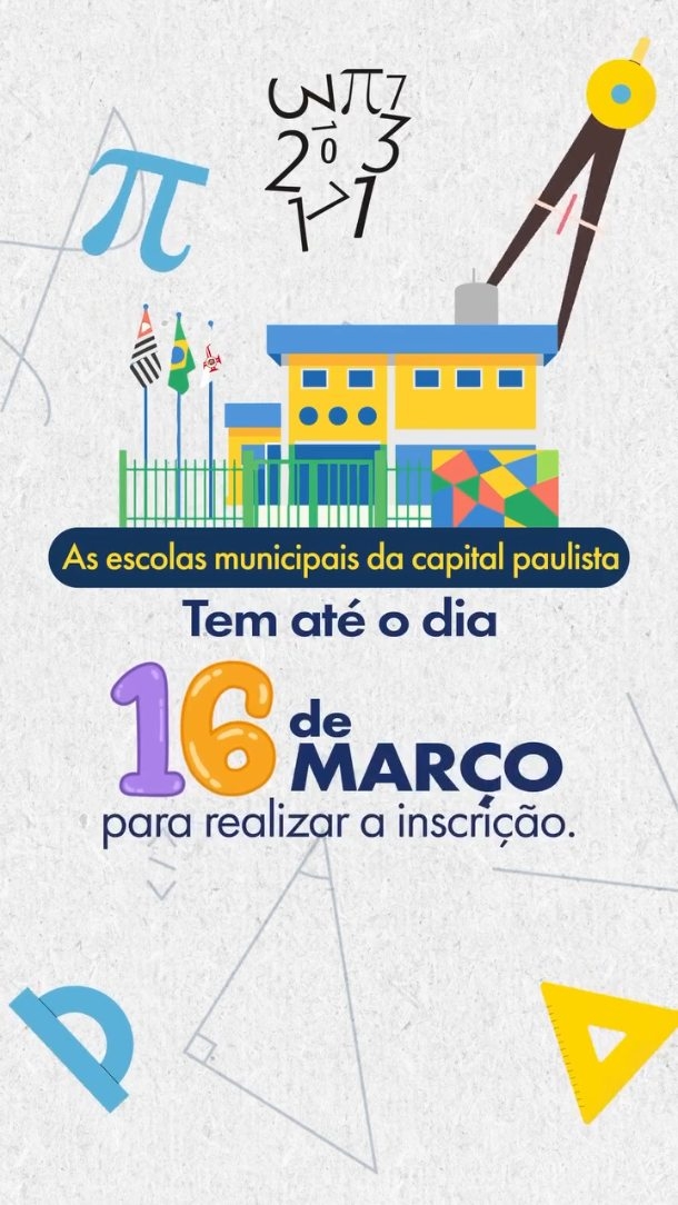📐✨ Inscrições abertas para a 21ª edição da OBMEP
As escolas municipais de São Paulo têm até 16 de março para se inscrever na 21ª edição da Olimpíada Brasileira de Matemática das Escolas Públicas (OBMEP). A inscrição deve ser feita exclusivamente pela unidade escolar, no site oficial da olimpíada, com o código MEC/INEP da escola.
A OBMEP é voltada para estudantes do 6º ano do Ensino Fundamental ao 3º ano do Ensino Médio e reúne, todos os anos, mais de 18,5 milhões de participantes em todo o país.
🏅 Os medalhistas nacionais são convidados a participar do Programa de Iniciação Científica Jr. (PIC) da OBMEP. Estudantes de escolas públicas recebem bolsa mensal de R$ 300, concedida pelo CNPq.
🔗 Quer o link com todas as informações? Escreva NOTÍCIAS nos comentários.