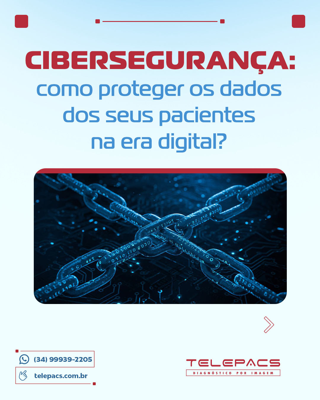 A transformação digital na medicina trouxe avanços incríveis, mas também desafios, especialmente na proteção dos dados dos pacientes. Com a telerradiologia em ascensão, a cibersegurança se tornou uma prioridade estratégica para garantir a continuidade dos serviços e a confiança dos pacientes.
Sabia que, segundo a Kaspersky, o setor de saúde é alvo de 44 ataques cibernéticos por dia no Brasil? Isso se deve ao alto valor das informações médicas e à complexidade dos sistemas. Adotar uma abordagem preventiva, como o modelo de Zero Trust, é fundamental para proteger dados sensíveis e garantir que sua clínica esteja sempre um passo à frente.
Acesse nosso Blog abaixo ou link na bio e saiba mais!
📲 (34) 99939-2205
🌐 telepacs.com.br
#Cibersegurança #Telerradiologia #SaúdeDigital #ProteçãoDeDados #InovaçãoNaSaúde #Telepacs