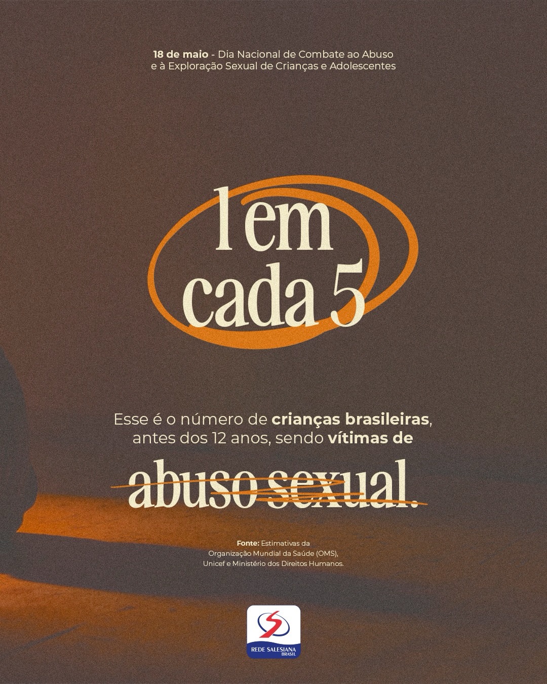 Hoje, 18 de maio, reforçamos uma luta que é de todos nós: proteger nossas crianças e adolescentes. 💛
O Dia Nacional de Combate ao Abuso e à Exploração Sexual de Crianças e Adolescentes nos lembra da importância da escuta, do cuidado, da proteção e da denúncia.
Toda criança merece crescer com segurança, respeito e dignidade.
Silenciar nunca é a solução. Denunciar é um ato de proteção e responsabilidade.
📞 Disque 100
Faça bonito. Proteja nossas crianças e adolescentes. 🌻