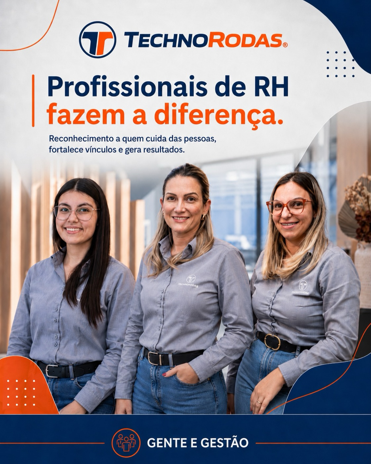 Pessoas. 💙
Pessoas que acolhem, escutam, orientam e conectam talentos.
Pessoas que fazem a diferença todos os dias e que jamais serão substituídas pela tecnologia, porque carregam algo essencial: empatia, sensibilidade e a capacidade de cuidar de gente.
No Dia do Profissional de RH, reconhecemos quem transforma relações em confiança, desafios em oportunidades e pessoas em protagonistas dos resultados.
Nosso carinho e gratidão à equipe de Gente e Gestão da Technorodas, que com dedicação e humanidade fortalece nossa cultura e contribui para o crescimento de todos.
Parabéns a todos os profissionais de RH! 💙🧡
#DiaDoProfissionalDeRH #GenteEGestão #PessoasFazemADiferença #Technorodas #ValorizaçãoHumana