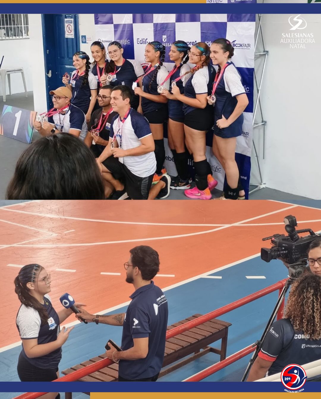 🥈 Orgulho que inspira! 💙🏐
Nossas equipes de voleibol representaram o Instituto Maria Auxiliadora com muita dedicação, talento e espírito esportivo no Nordestão Salesiano, em Aracaju.
As equipes juvenis feminina e masculina conquistaram a medalha de prata, coroando uma trajetória marcada por garra, união e superação. Já a nossa equipe infantil fez uma excelente campanha e chegou às semifinais, demonstrando toda a sua determinação em quadra.
Parabenizamos nossos atletas, treinadores e todos que fizeram parte dessa caminhada. Vocês honraram o nome da nossa escola e mostraram que, com esforço e trabalho em equipe, grandes conquistas são possíveis.
Seguimos firmes, levando os valores salesianos para dentro e fora das quadras! 💙
#InstitutoMariaAuxiliadora #NordestãoSalesiano #Voleibol #OrgulhoAuxiliadora #EsporteSalesiano FormandoCampeões