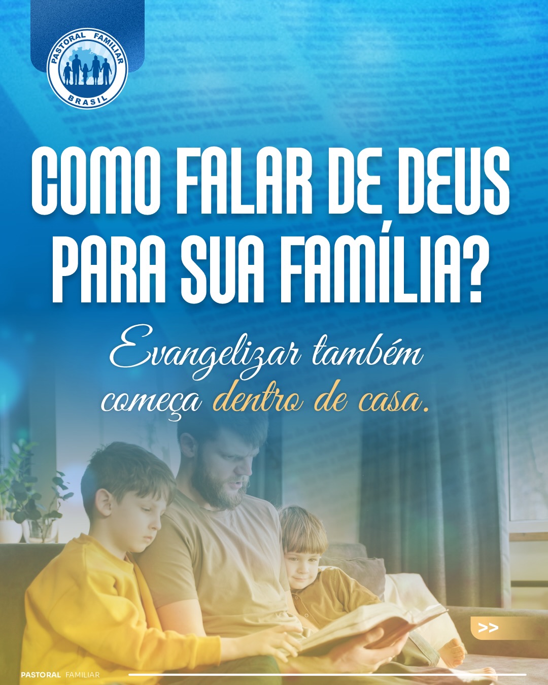 A Palavra de Deus também pode chegar à nossa família através do nosso testemunho.Nem sempre será preciso encontrar as palavras certas. Às vezes, é o nosso jeito de amar, perdoar, servir e permanecer na fé que desperta no outro o desejo de conhecer Deus.
Neste Mês da Bíblia, que a nossa família seja também lugar de anúncio, acolhida e testemunho. A Palavra de Deus também pode chegar à nossa família através do nosso testemunho.Nem sempre será preciso encontrar as palavras certas. Às vezes, é o nosso jeito de amar, perdoar, servir e permanecer na fé que desperta no outro o desejo de conhecer Deus.
Neste Mês da Bíblia, que a nossa família seja também lugar de anúncio, acolhida e testemunho.