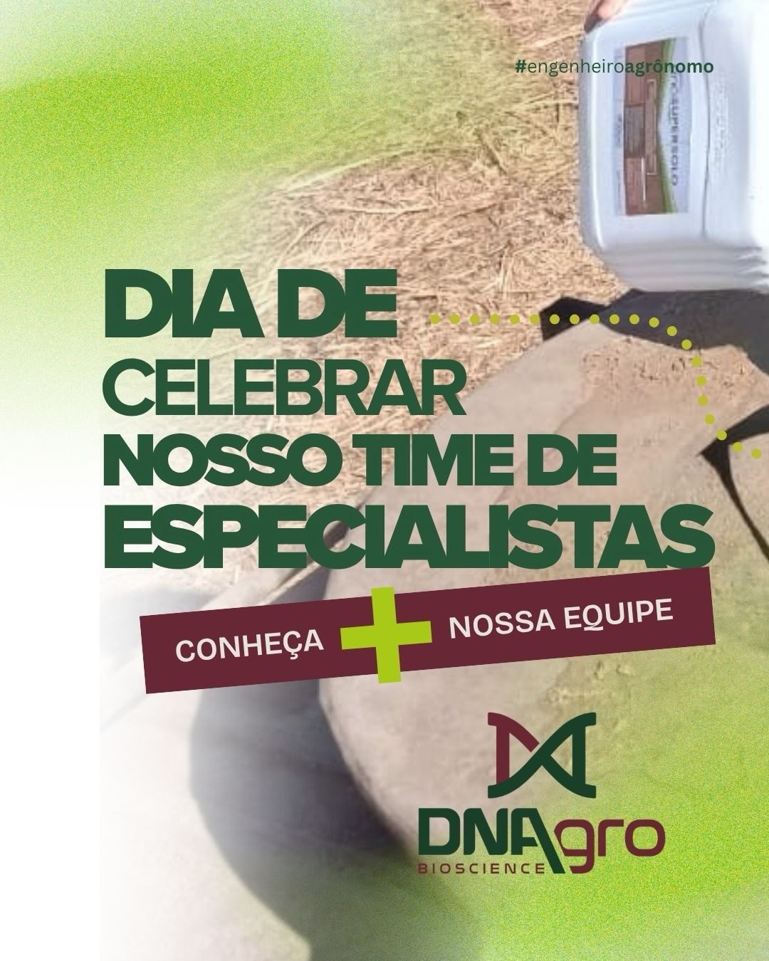 Reconhecimento por um trabalho bem feito! ✅Dia 12 de outubro celebramos quem transforma conhecimento em resultado. 🌱 Na DNAgro, temos mais de 18 Engenheiros Agrônomos que estão diariamente ao lado do produtor, levando conhecimento técnico, experiência e soluções para cada desafio da lavoura.A eles, nosso reconhecimento e parabéns por fazerem parte dessa missão.Quer conhecer quem pode estar ao seu lado na próxima safra?Confira nosso time, conheça as áreas de atuação de cada profissional e salve o contato do Engenheiro Agrônomo mais próximo de você.Feliz Dia do Engenheiro Agrônomo!DNAgro | A terra em nosso DNA.